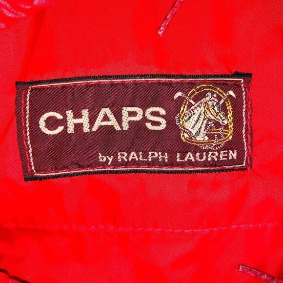 Vintage 80s Chaps Ralph Lauren Mens M Jacket Red Windbreaker Hooded Crest - Picture 5 of 9